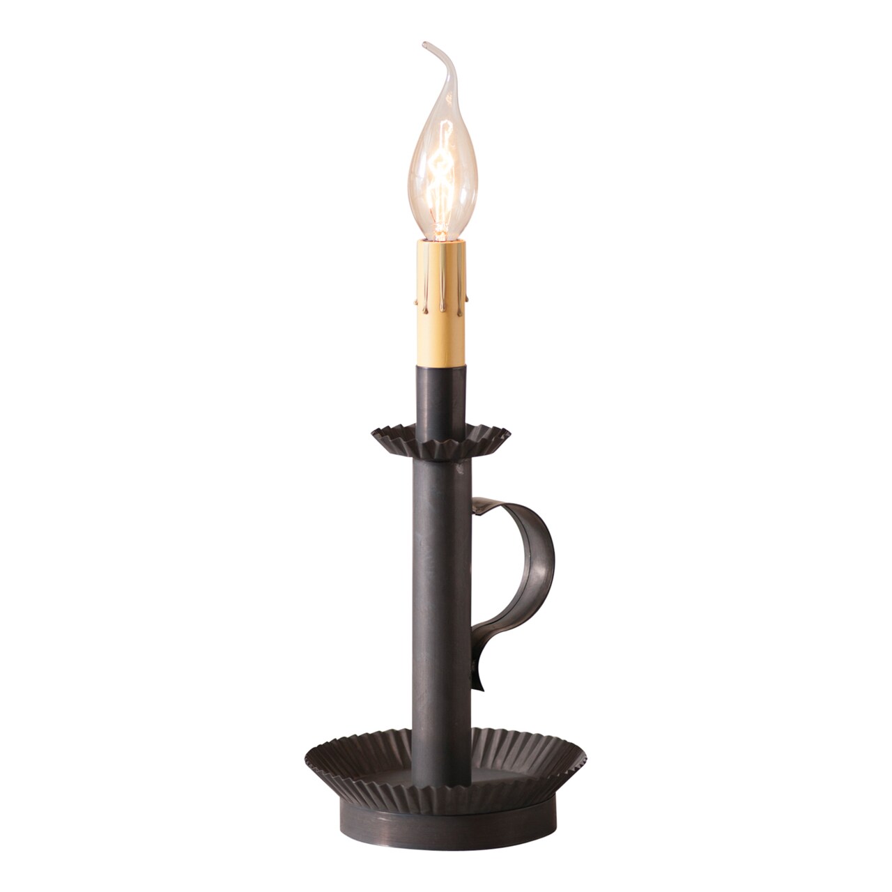 Kettle Black Metal Candlestick Accent Light 11 Inch Indoor Tabletop Lamp Corded